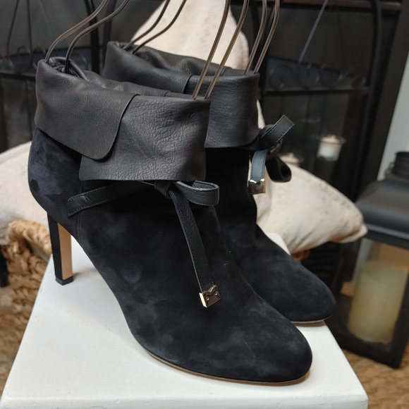 JIMMY CHOO Dalal Leather-Trimmed Supple Suede Ankle Boots EU 38.5 US 8.5 - Picture 14 of 16